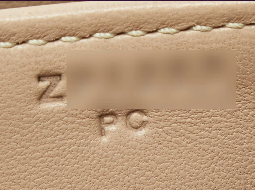 Hermès Date Codes / Blind Stamps side view