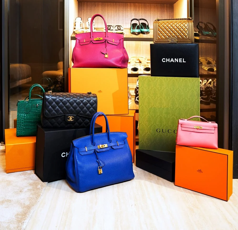 Hermès Designer purses / handbags front view - buying pre-loved designer purses