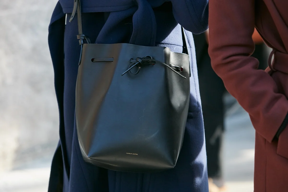 designer bucket bags front view
